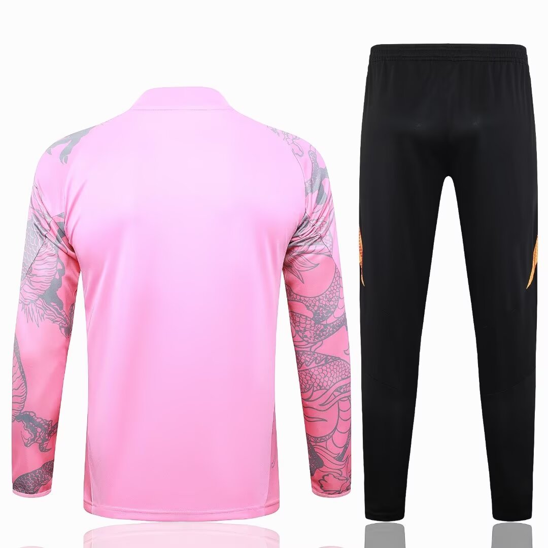 24/25 Real Madrid Half-Pull Training Kit Pink Football Thai Quality