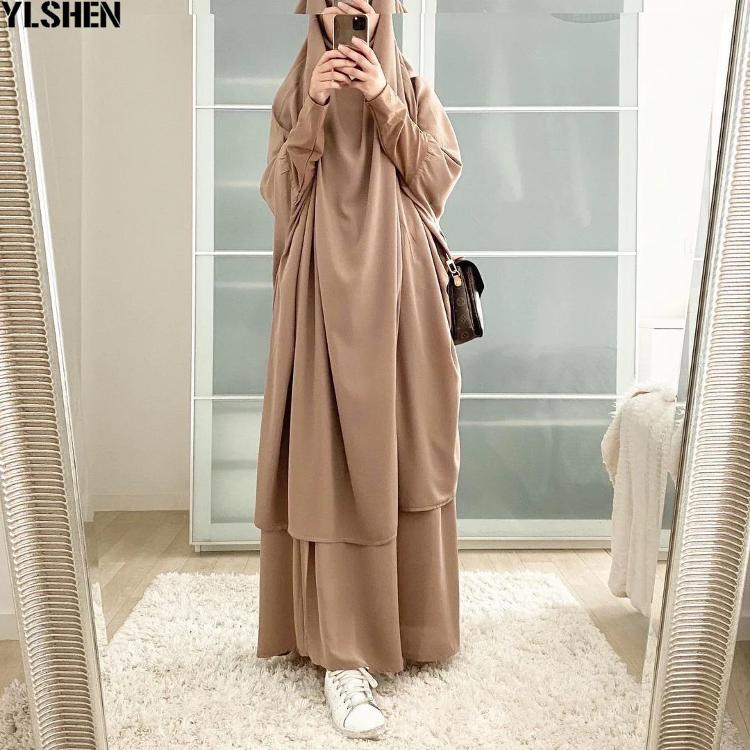 Cartoonh Eid Mubarak Abaya Dubai Kaftan Turkey Muslim Fashion Hijab Dress Khimar Prayer Sets Islam Clothing Ramadan Abayas For Women Robe