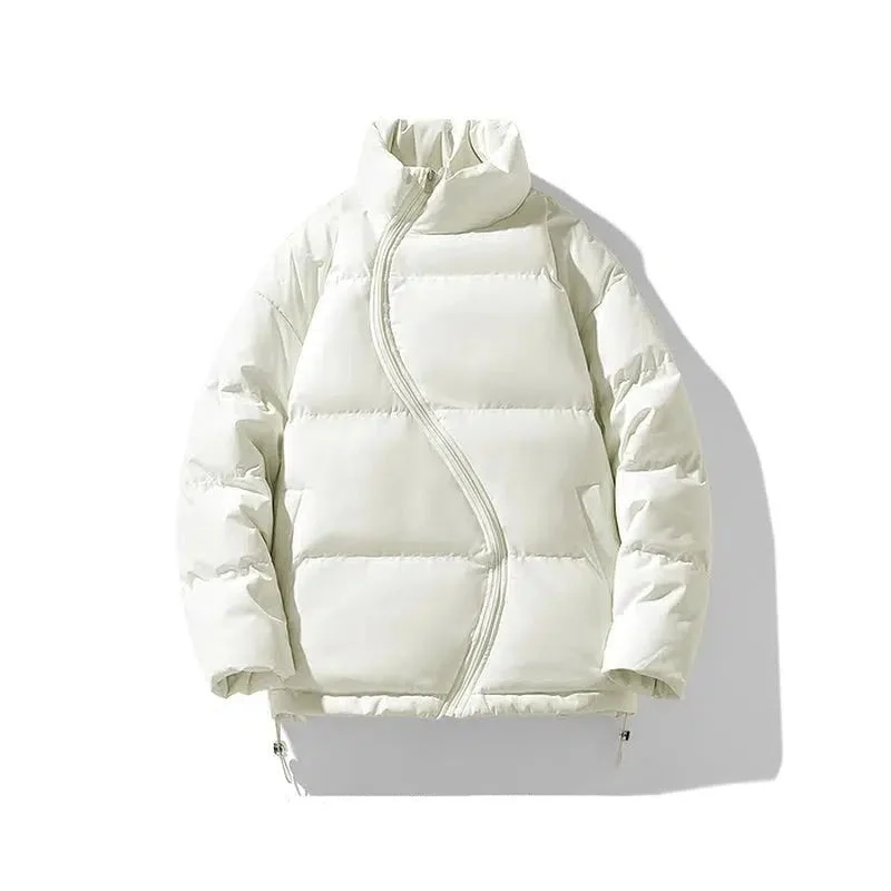 Aonga Irregular Zipper Stand-collar Puffer Jacket