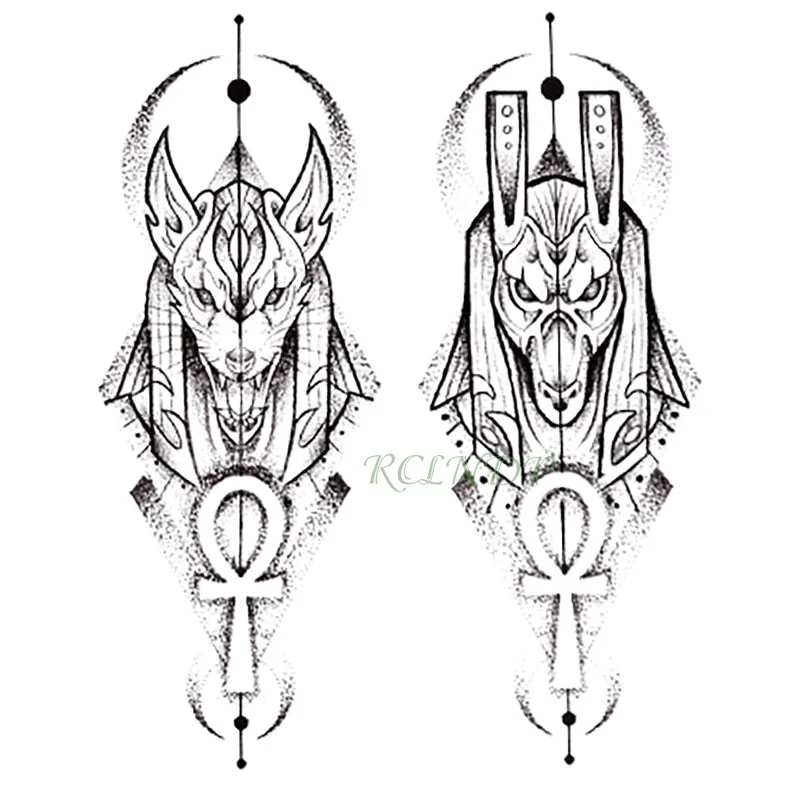 Waterproof Temporary Tattoo Sticker large rhombus square totem line tattoo flame tatto stickers flash tatoo fake tattoos for men