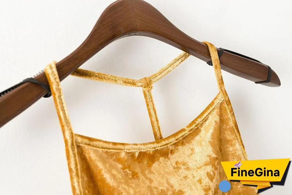 Sexy Halter Plain Velvet Vest