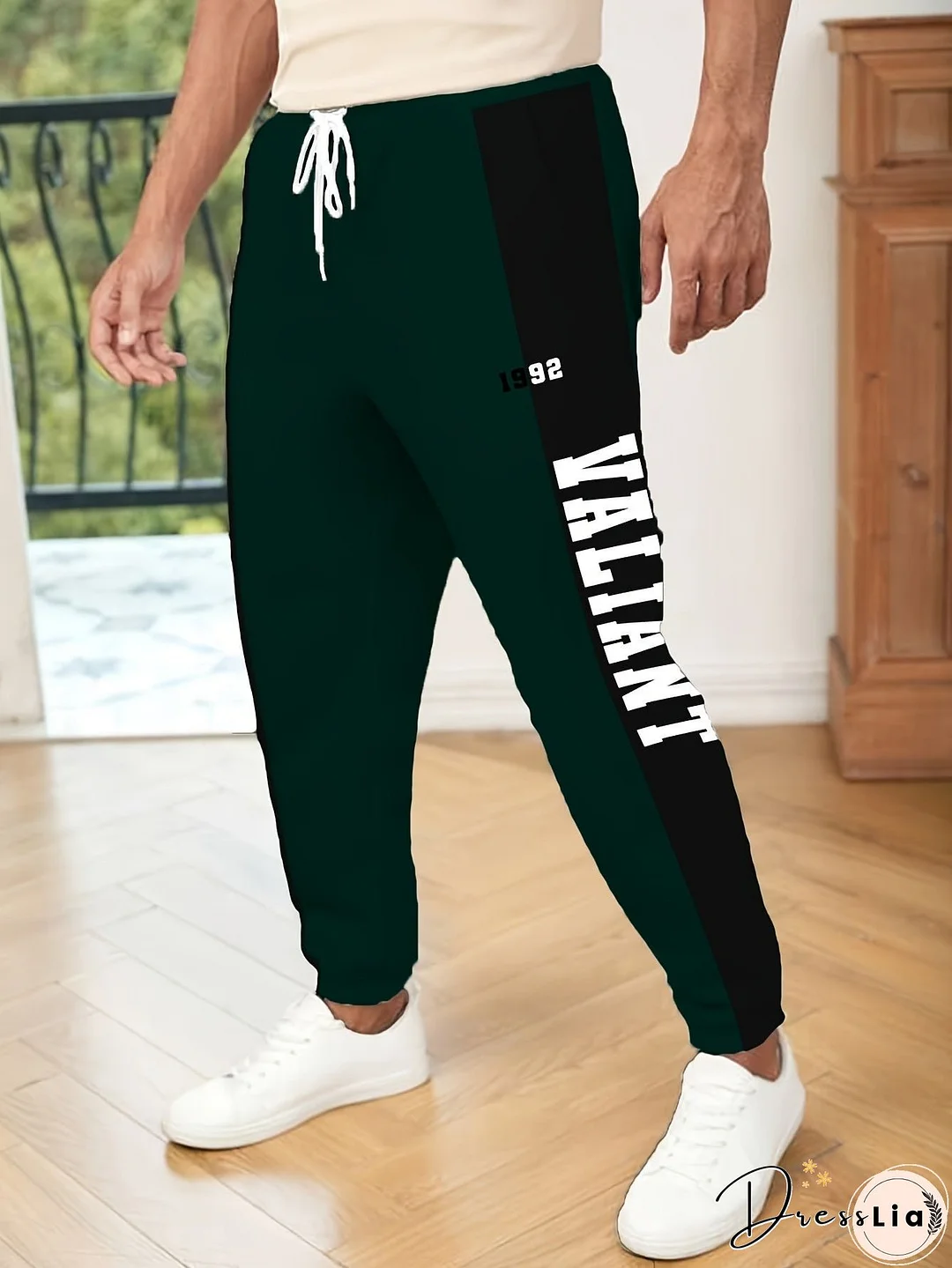 Letter Print Drawstring Sweatpants Loose Fit Pants Men's Casual Joggers For Men Winter Fall Running Jogging