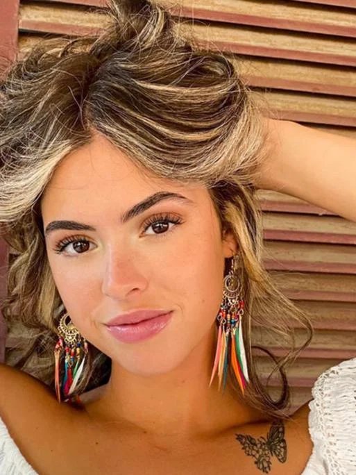 Vintage Ethnic Long Feather Dangle Boho Earrings