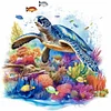 Underwater World Turtle-11CT Stamped Cross Stitch 40*40cm/15.75*15.75in