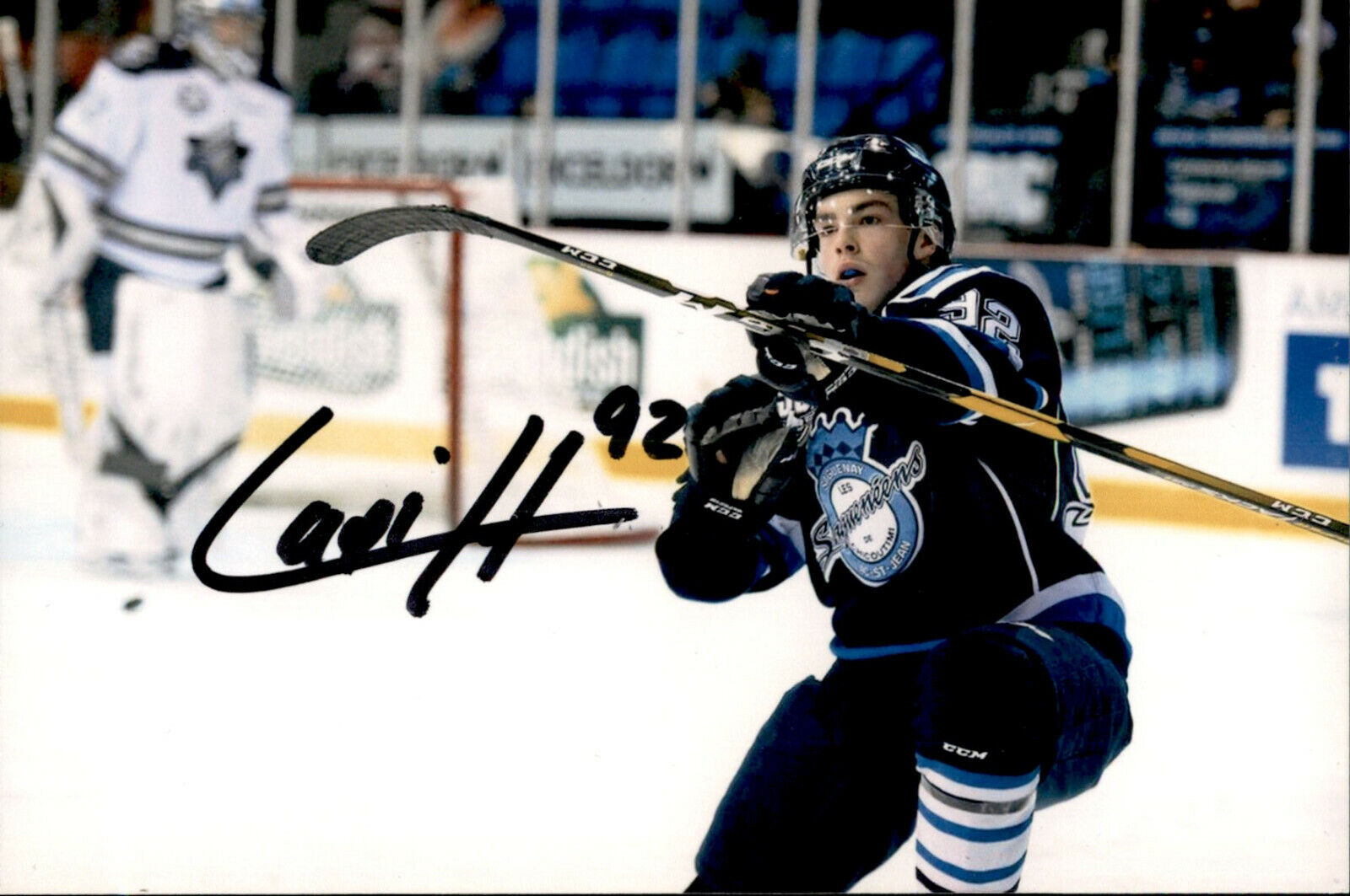 Hendrix Lapierre SIGNED 4x6 Photo Poster painting CHICOUTIMI SAGUENEENS / WASHINGTON CAPITALS #4