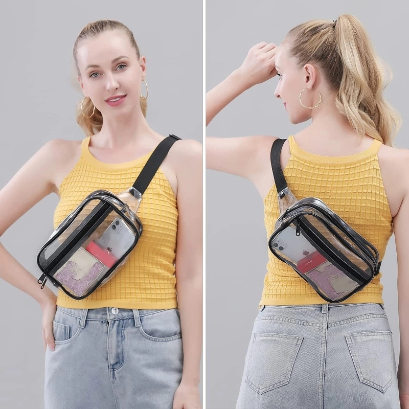 Transparent Waist Bag Men's And Women's Stadium Approved Belt Bag With Adjustable Shoulder Strap, Suitable For Holiday Game Travel