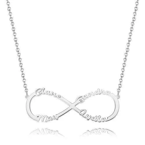 925 Sterling Silber Personalisierte unbegrenzte Namenskette mit 4 Namen