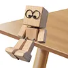 Shaking Wooden Man Figurine Handmade Car Ornaments Action Figure Creative Gifts