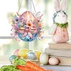 Diamond Painting Acrylic Single Side Drill Easter Egg Pendant Charms Kits for Adults Home Window Decor