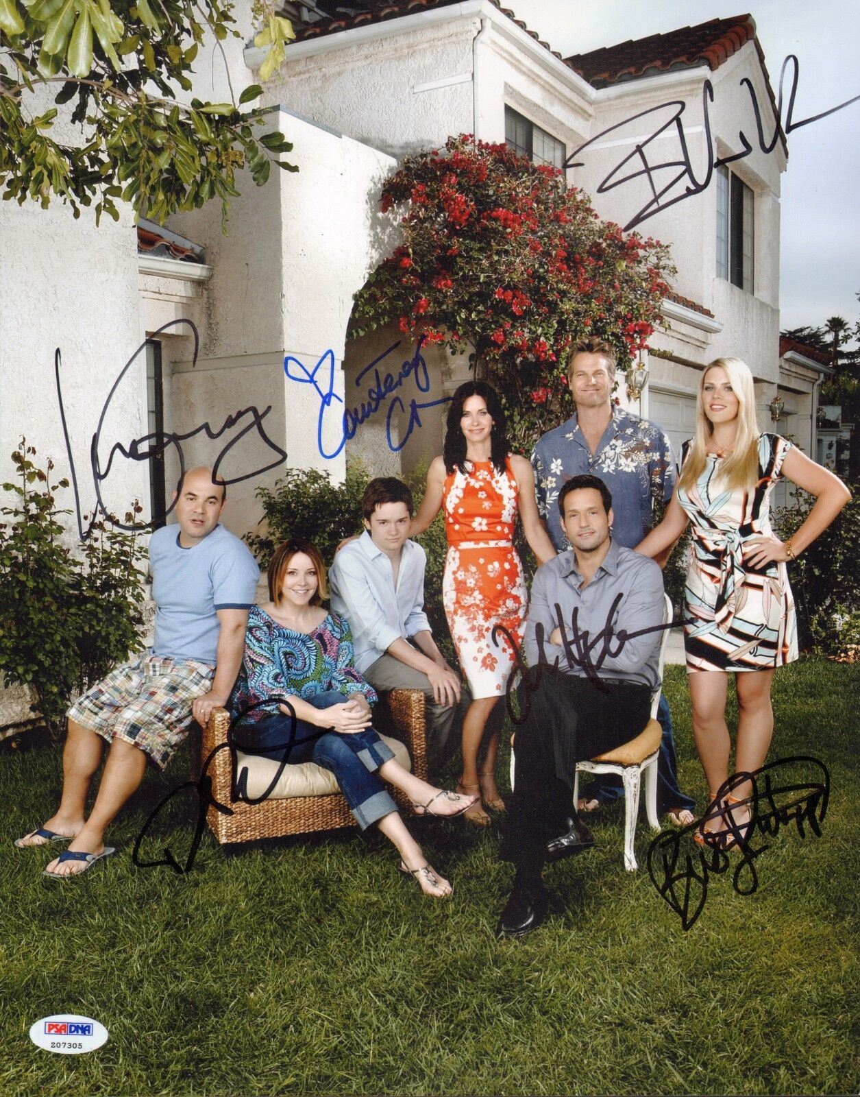 Cougar Town Cast Signed 11x14 Photo Poster painting PSA/DNA Courteney Cox Busy Philipps Dan Byrd