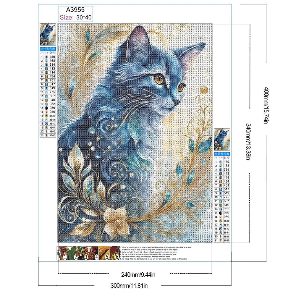 Diamond Painting - Full Round Drill - Cat(Canvas|30*40cm)