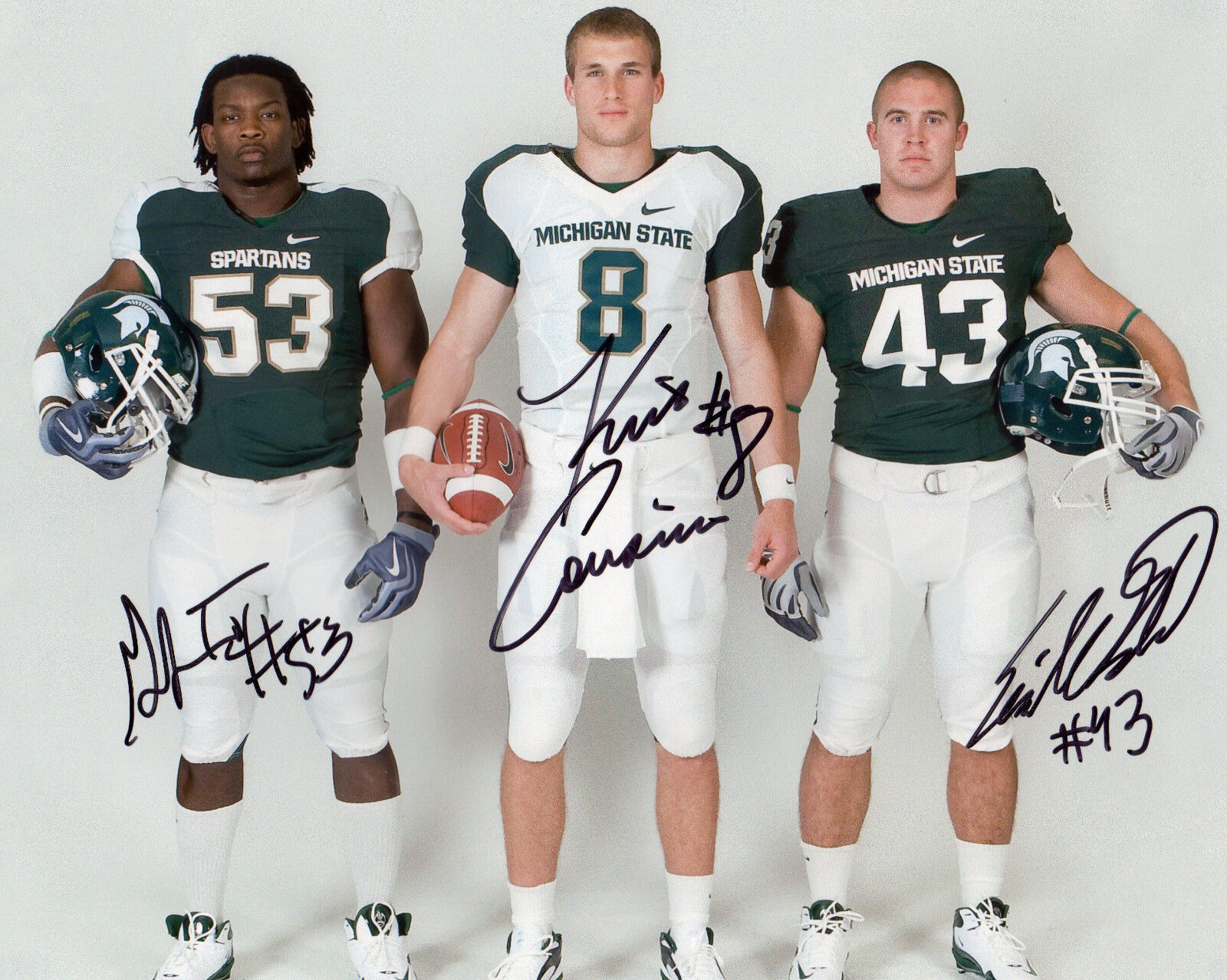 Kirk Cousins signed reprint 8x10 color football Photo Poster painting Michigan State Greg Jones