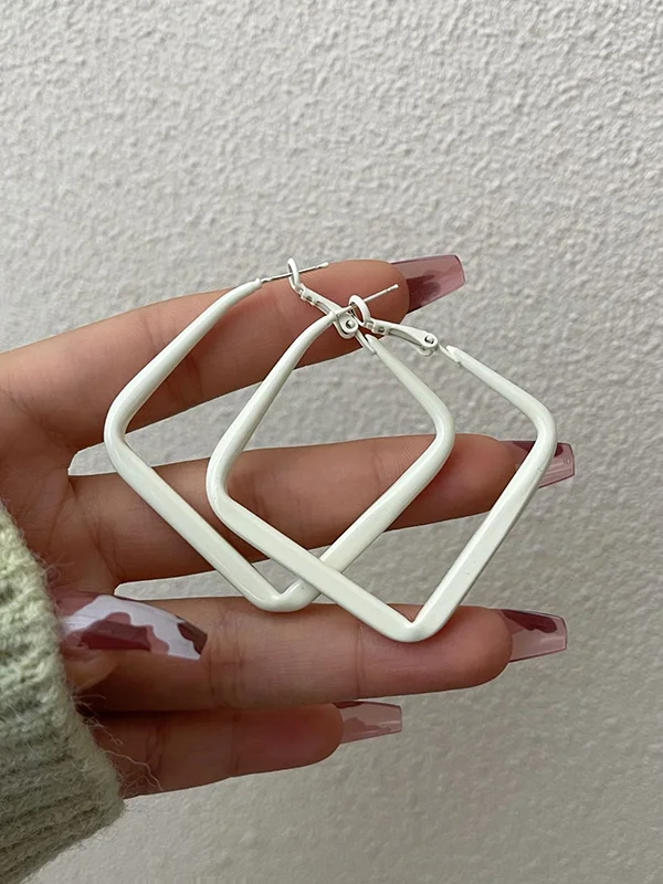 Simple Chic Geometric Solid Color Earrings