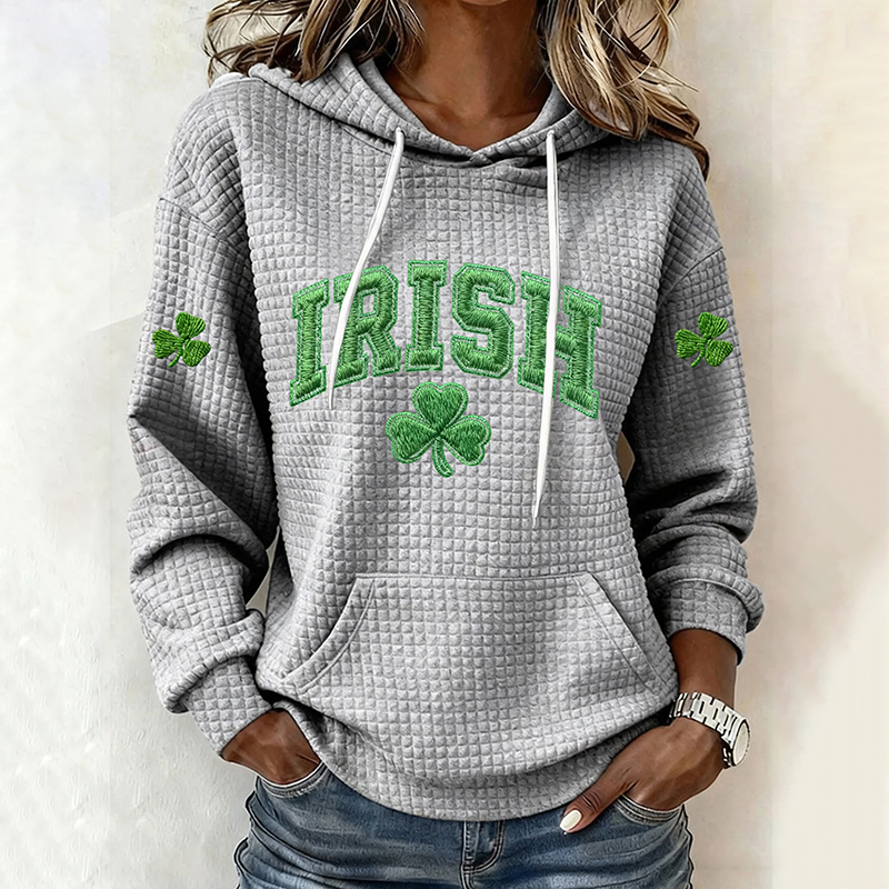 Women's St. Patrick's Day Shamrock Art Print Hoodie artswardrobe
