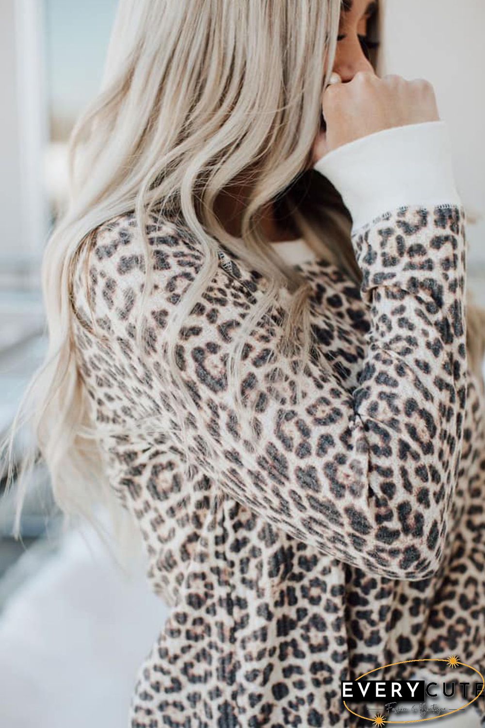Long Sleeve Leopard Print Top