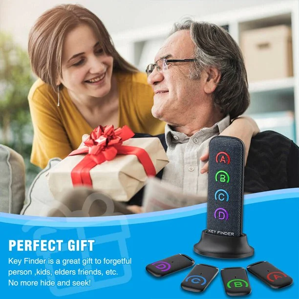 DinoFire Wireless Key Finder Receiver Remote Seeker Tracker Locator Alarm Reminder, 1 RF Transmitter and 4 Receivers