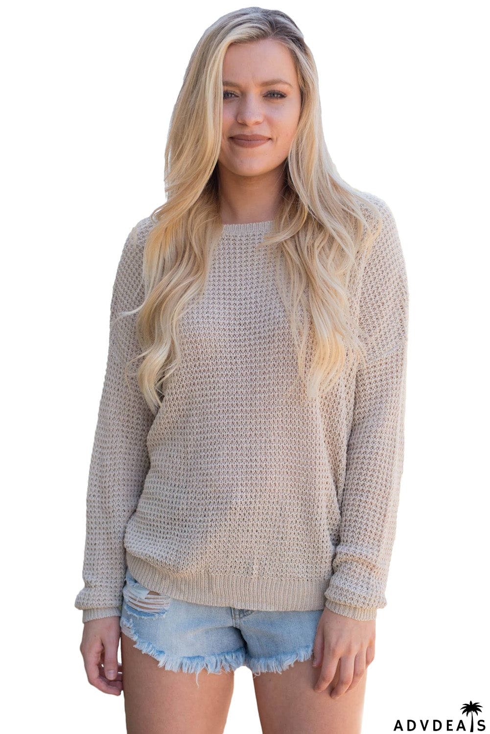 Cross Back Hollow-out Sweater