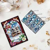 (US Local)Christmas House A5 Size Diamond Painting Notebook Set with 4Pcs Bookmark Gift