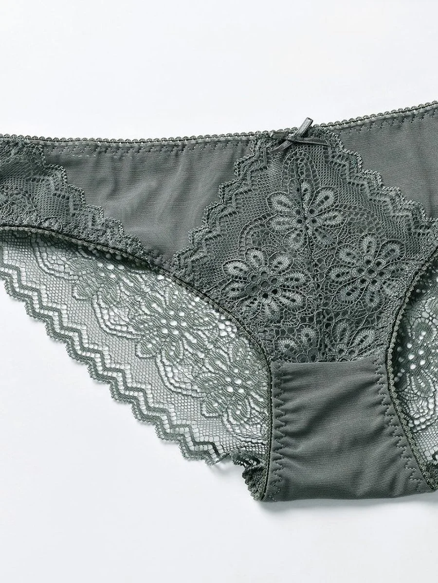 French sexy triangle cup underwear set without steel ring