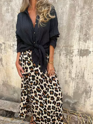 Women's commuting leopard print temperament skirt