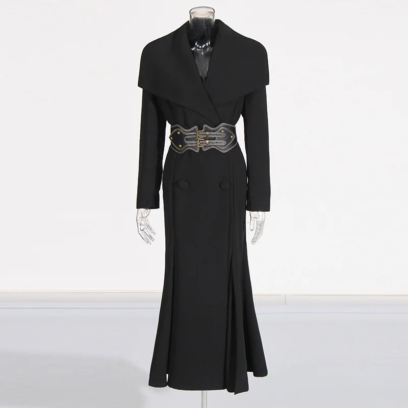 Zingj Temperament Famous Wind Fish Tail Hem Jacket 2025 New Heavy Industry Waist Seal Design Slim Thin Robe Woman