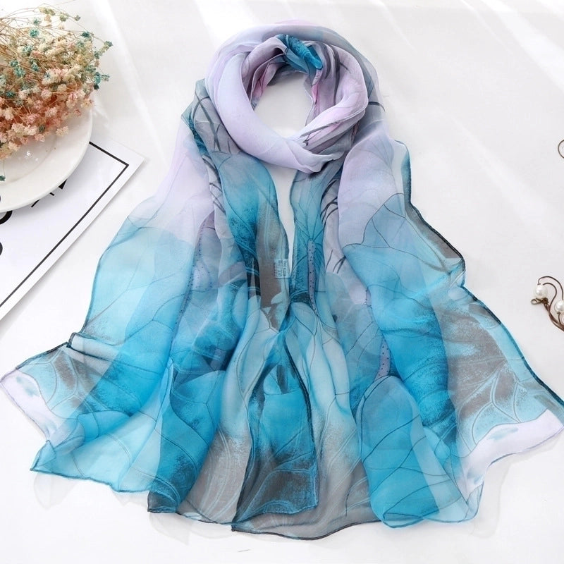 Women’s Sweet Flower Georgette Silk Scarves