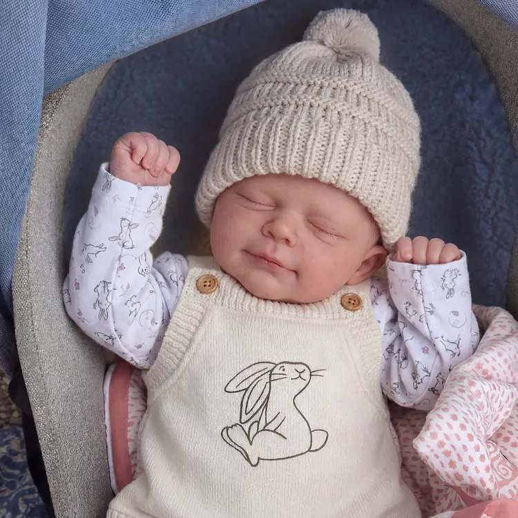 [Pre-Order] Babeside Wren 17" Baby Boy Reborn Doll &ndash; Sleeping Infant with Realistic Details & Cozy Bear Knit Outfit