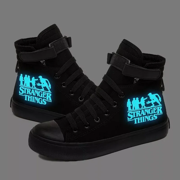 Mayoulove Stranger Things #2 High Tops Casual Canvas Shoes Unisex Sneakers Luminous-Mayoulove