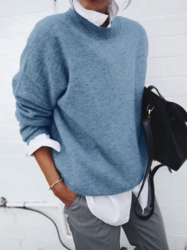 Temperament Fake Two-piece Pullover Women's Sweater tjj Shicloths