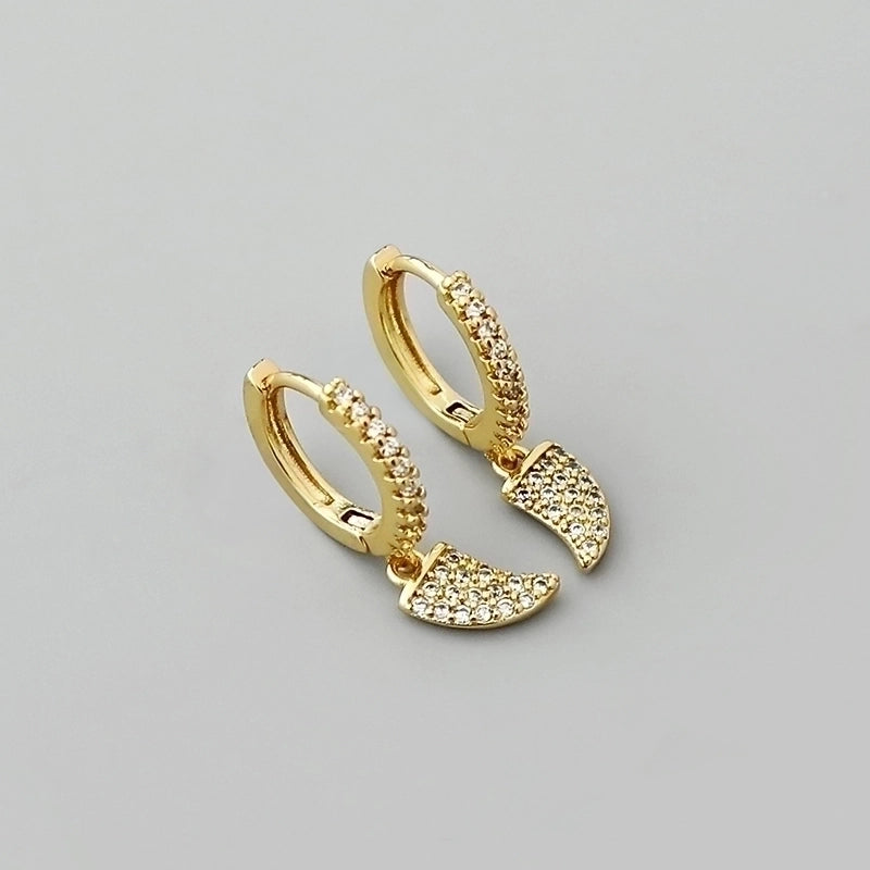 1 Pair Minimalist Geometric Plating Copper Drop Earrings