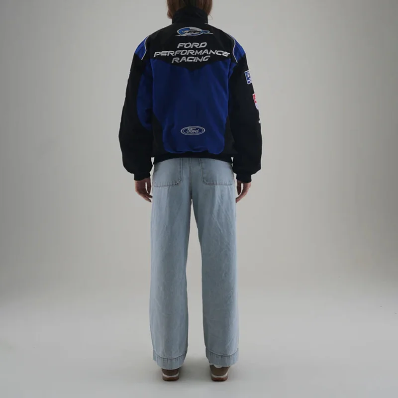 Unisex Racing Style Street Fashion Loose Racing Casual Print Jacket