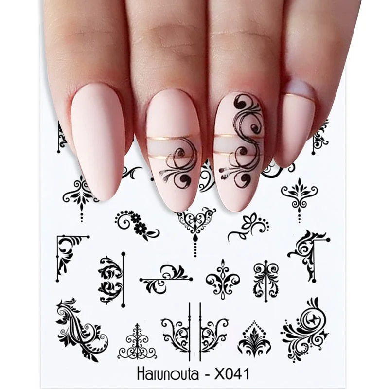 Harunouta Butterfly Spring Nail Decal And Sticker Flower Leaf Tree Green Summer DIY Sliders For Manicuring Nail Art Watermark