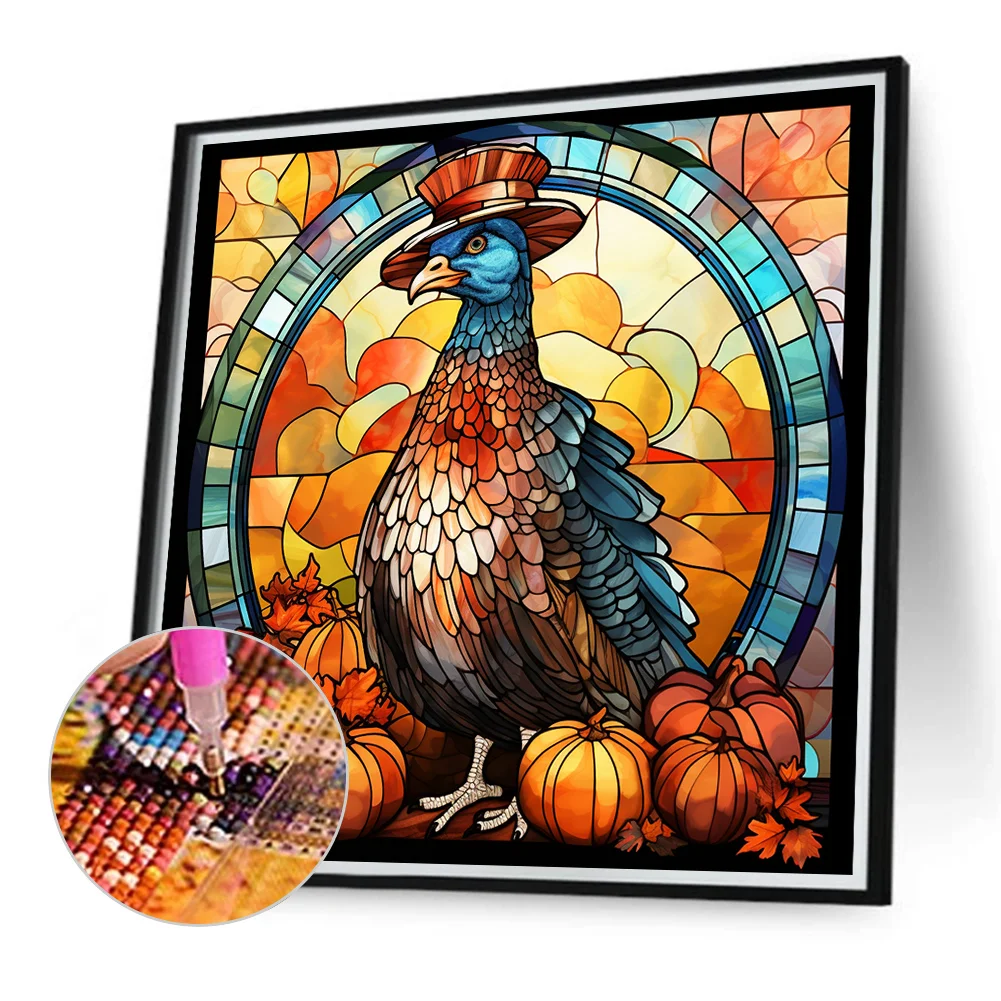 Diamond Painting - Full Round Drill - Pumpkin Turkey(Canvas|40*40cm)