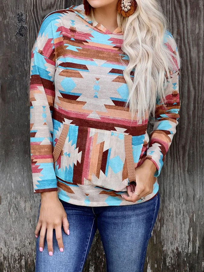 Casual Loose Crew Neck Printed Top