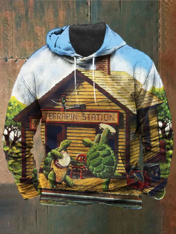 Unisex Terrapin Print Heavyweight Hoodies