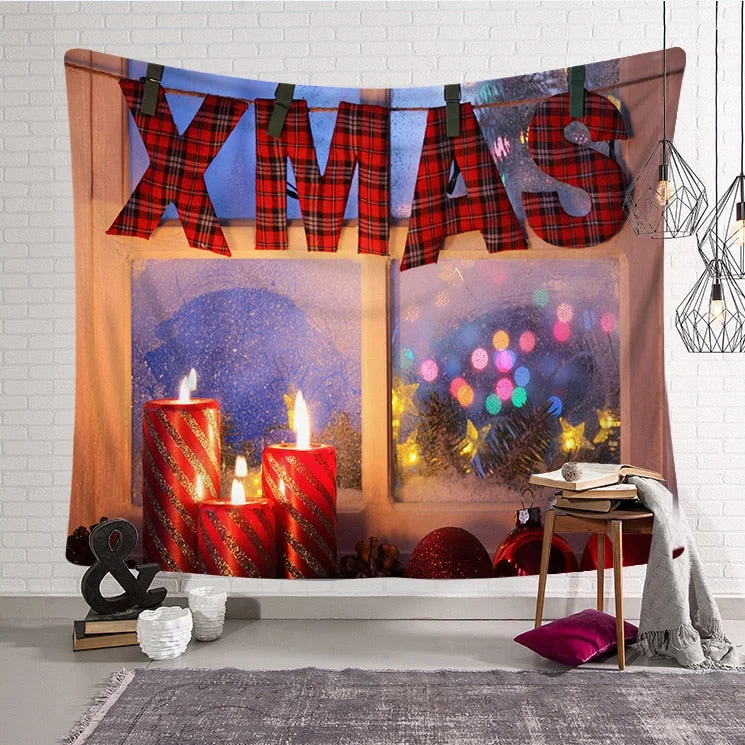 Christmas Home decor Santa Claus Hot Xmas Art Home Wall Hanging Tapestry Wall Ornamentation Christmas Wall Decor Tapestry