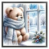 (Multi Style)Winter Window Bear-Full Embroidery 3 Strands 11CT Counted Cross Stitch-40*40CM