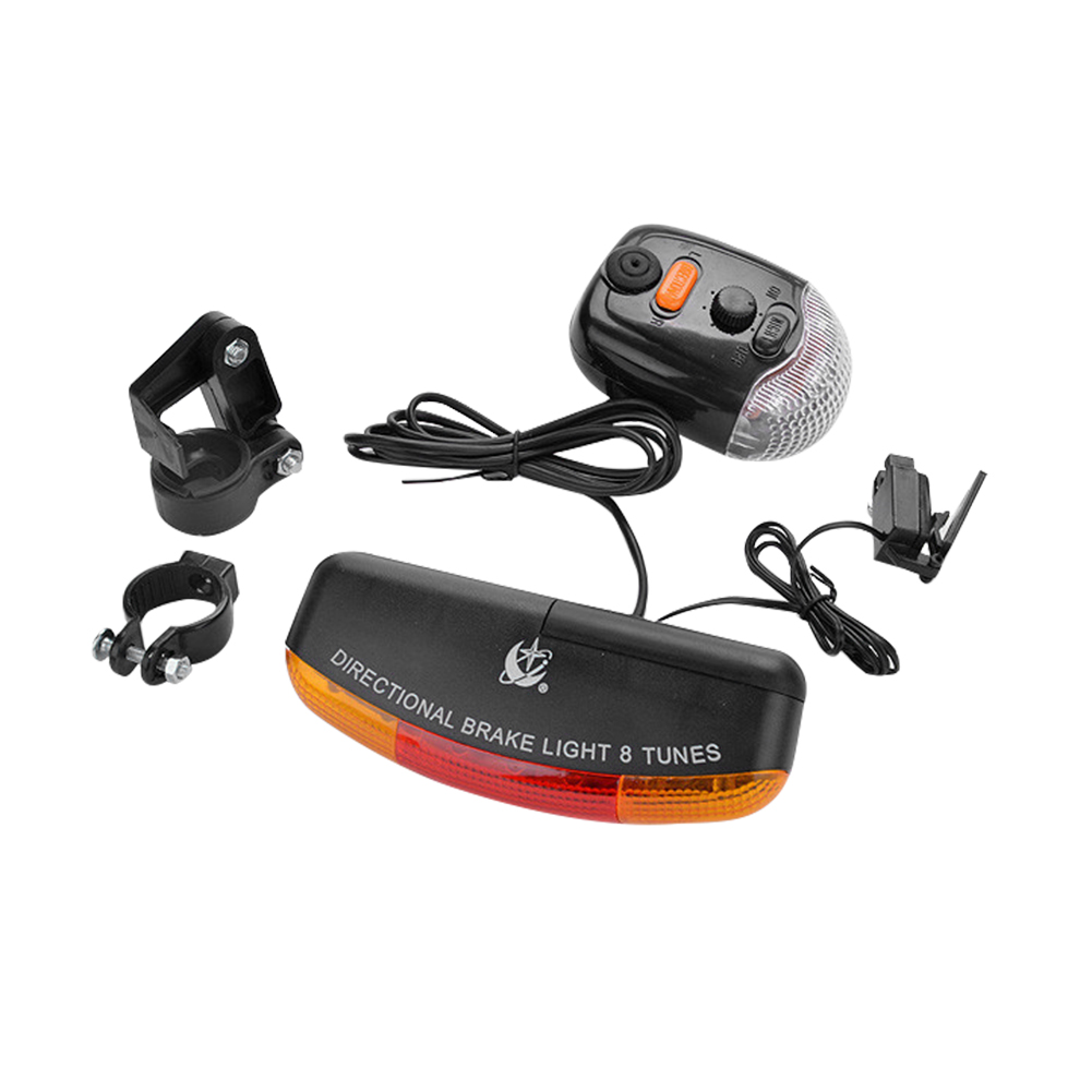 

Multifunctional Bicycle Turn Signal Light Bike Rear Lamp Warning Brake Taillights with 8 Sound Electronic Horn Cycling Riding Equipment, 501 Original