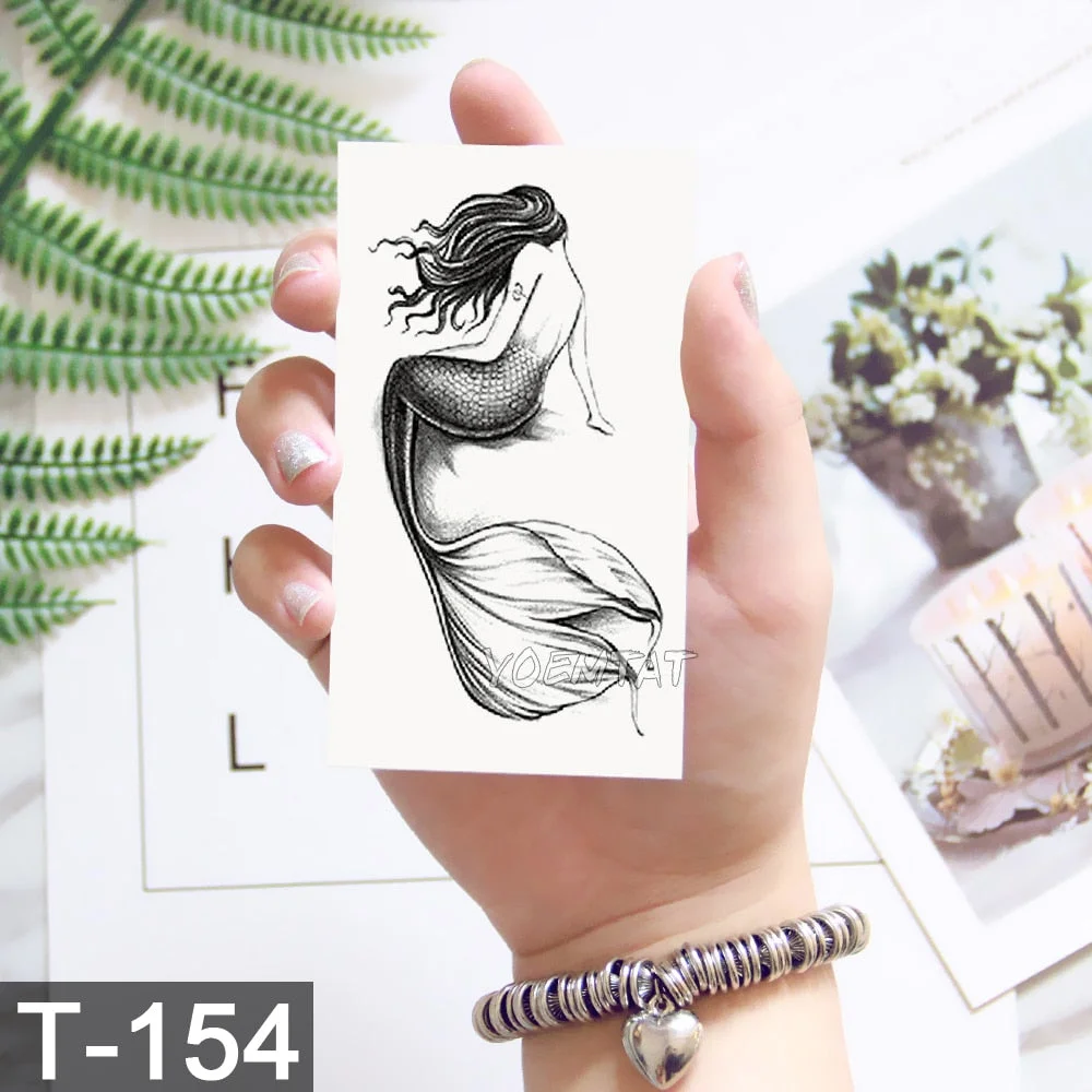 Waterproof Temporary Tattoo Sticker Cute Watercolor Cartoon Design Children Lamp Water Transfer Tatto Marine Man Girl Fake Tatoo