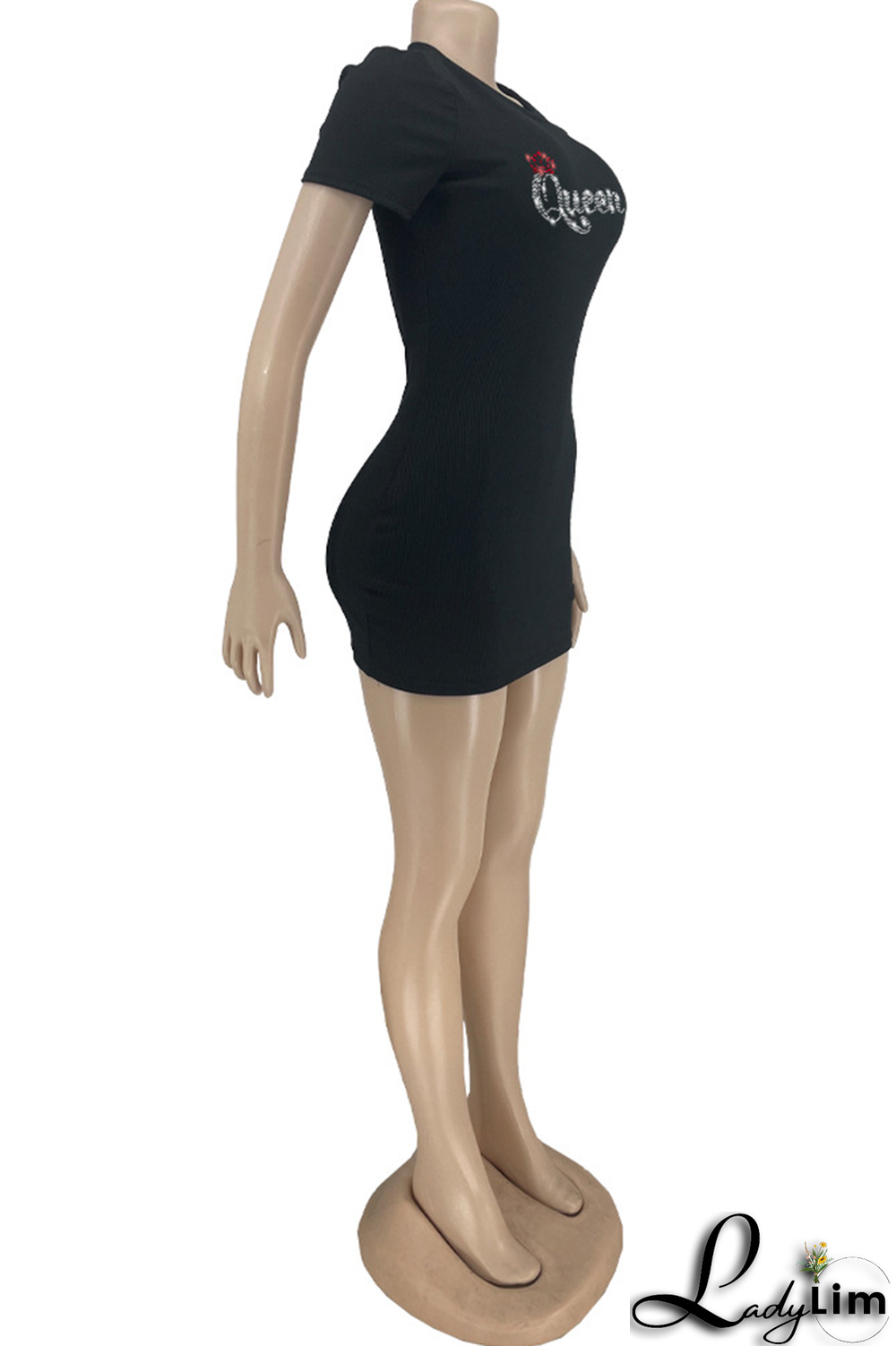 Rose Red Sexy Patchwork O Neck Pencil Skirt Dresses