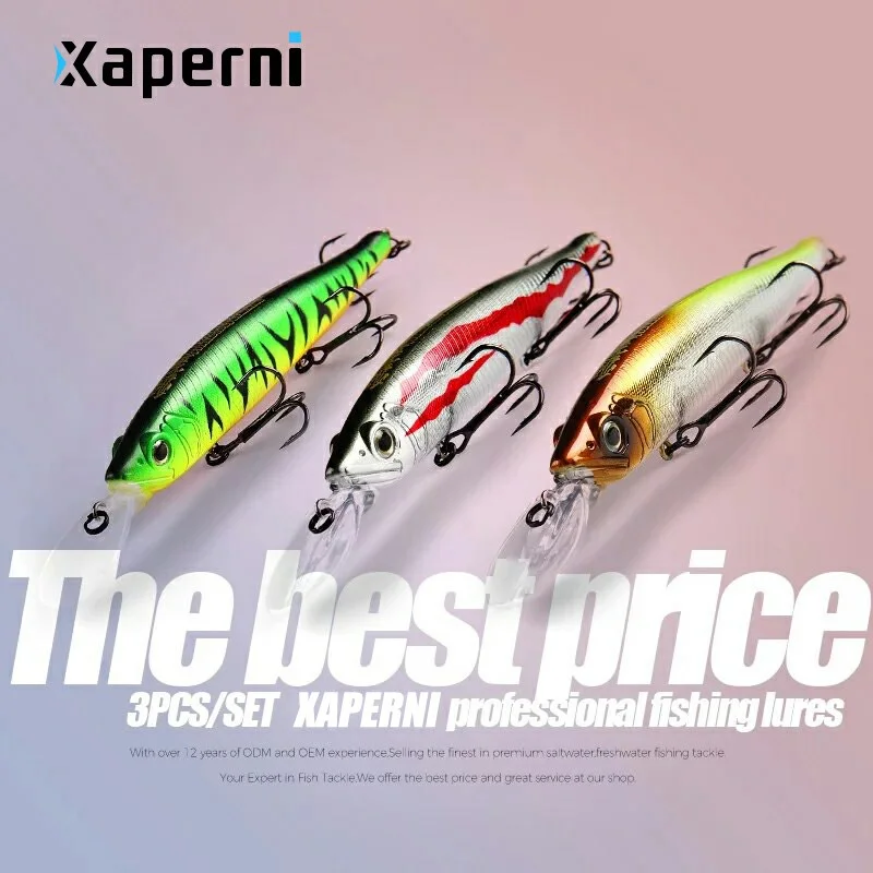 Xaperni 3pcs per set 128mm 22.9g  hot model fishing lures hard bait quality professional minnow depth2 - 3m Fishing Tackle