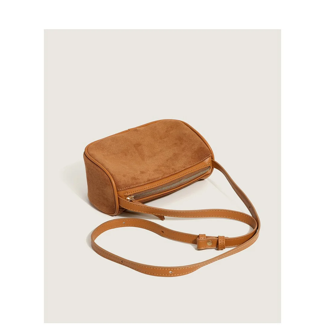 French Niche Premium Retro Matte Suede Baguette Bag Fashion Joker Women's Shoulder Messenger Bag