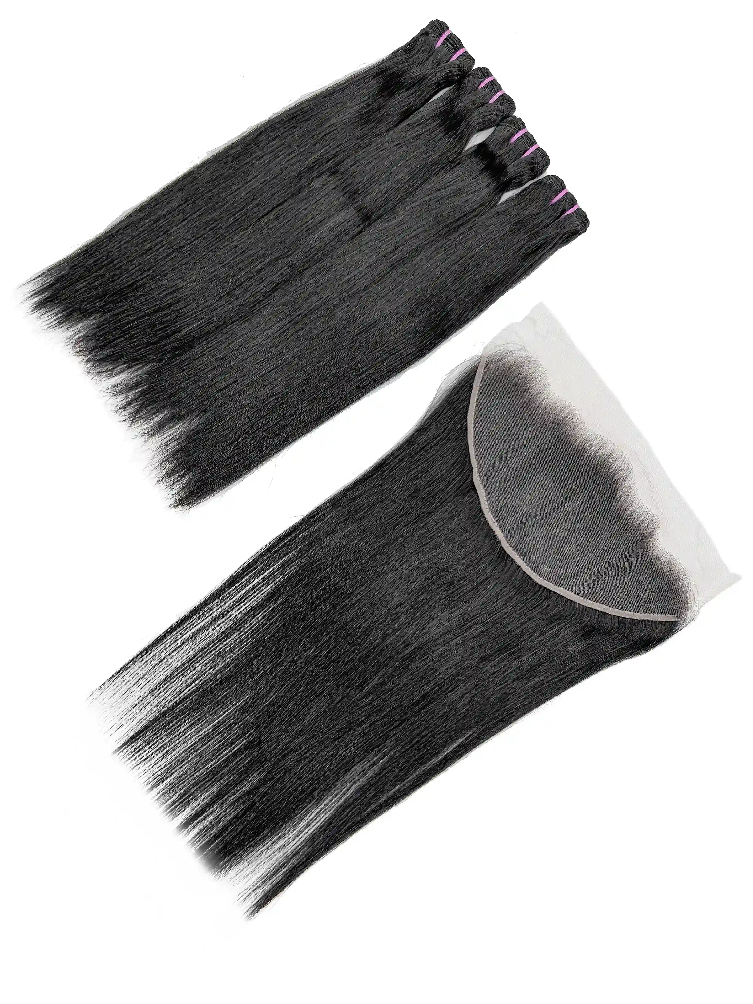 Straight 4PCS Bundles & 1PC 13x6 Lace Frontal | Transparent & HD Lace | 100% Human Hair | Top Virgin Hair
