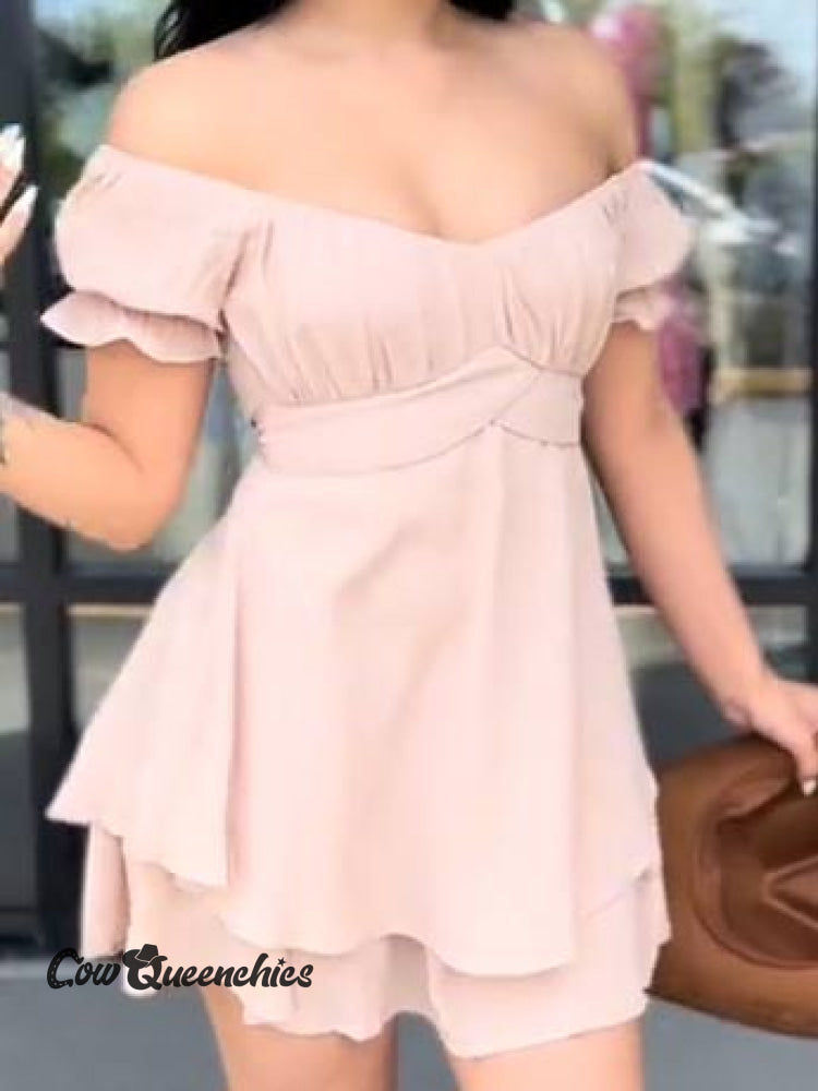 Off-Shoulder Romper Pink / S