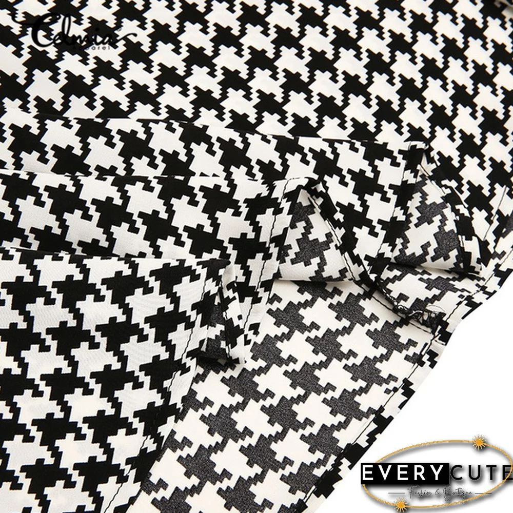 Summer Women Plaid Loose Swing Strap Skirt Dress Casual Suspender Skirt Plus Size