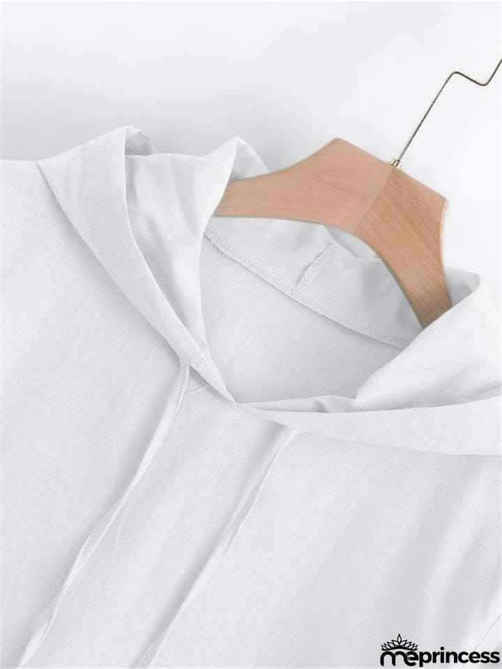 Casual Cotton Linen Long&nbsp;Sleeve Mens Lightweight Hoodie