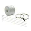 Fireproof Pipe Wrap Pipe Insulation Webbing w/ 2 Clamps for Stove Flue Protector