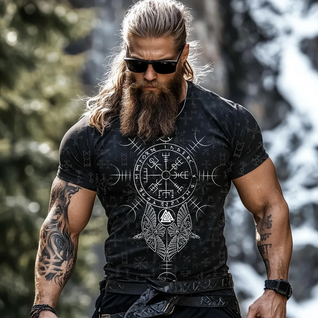 Men's Viking Rune Short Sleeve Basic T-shirt