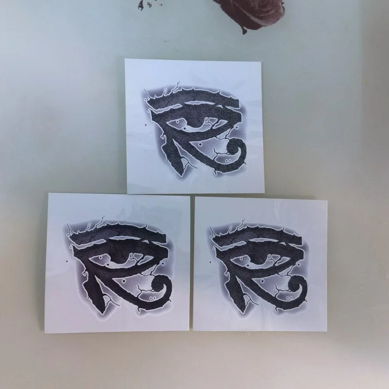 New 3D Black Devil Eye Tattoo Sticker Eye Symbol Body Art Decoration Cool Waterproof Lasting Temporary Tattoo Sticker Men Women