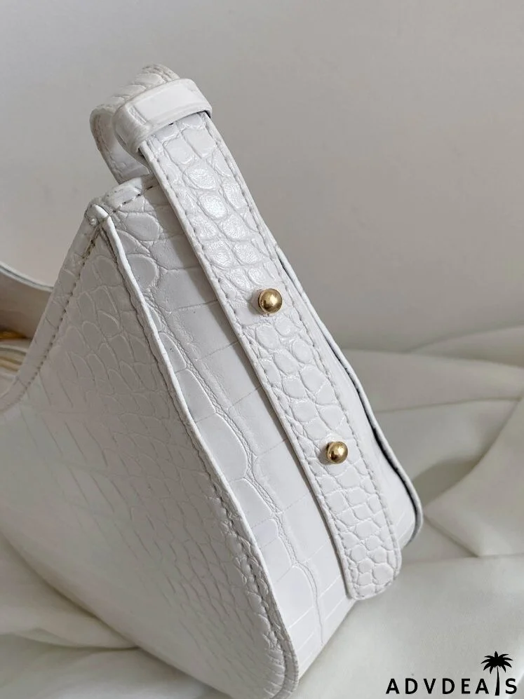 Croc Embossed Hobo Bag